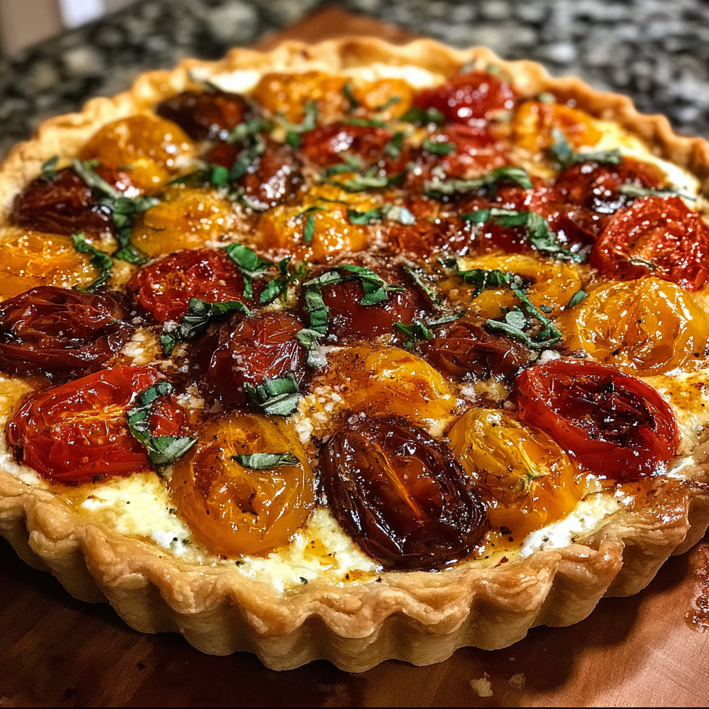 Balsamic Roasted Tomato and Ricotta Pie