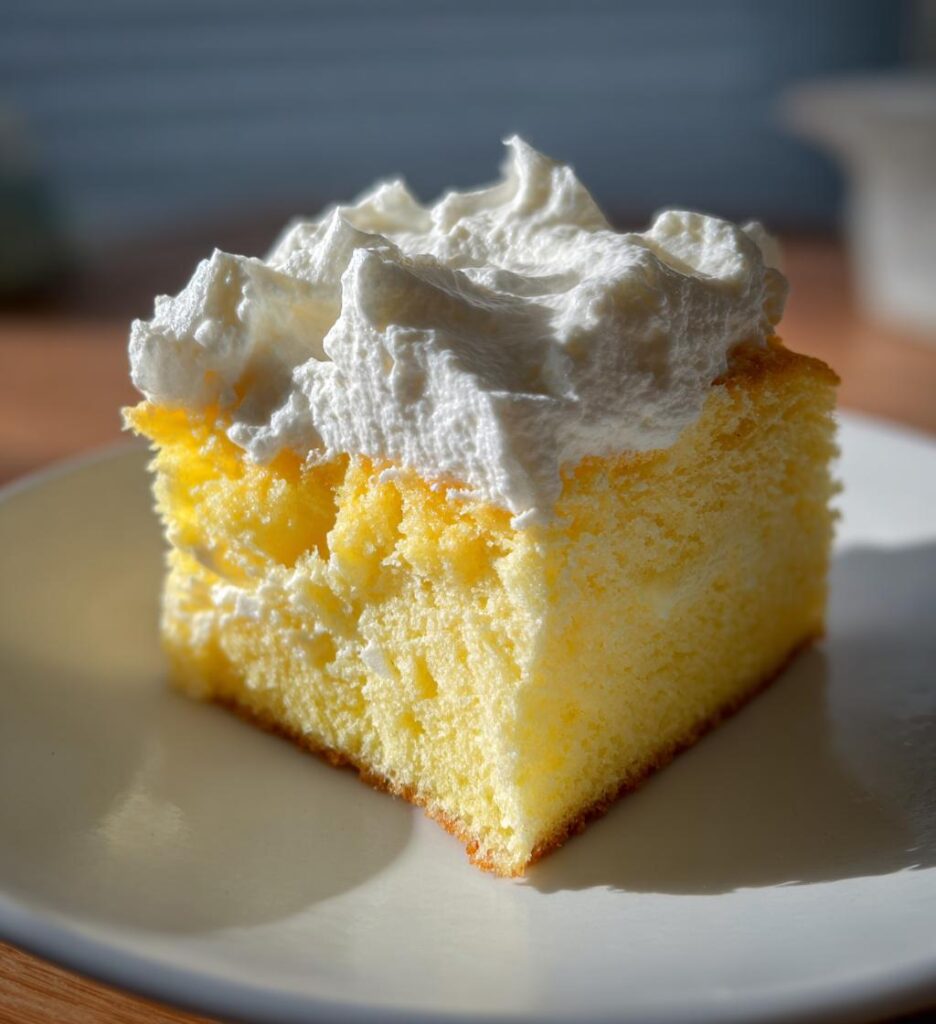 Fluffy Lemon Cake with Whipped Cream