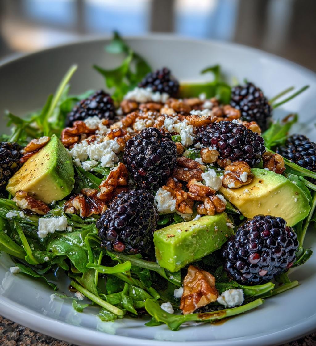 Blackberry Avocado Arugula Salad