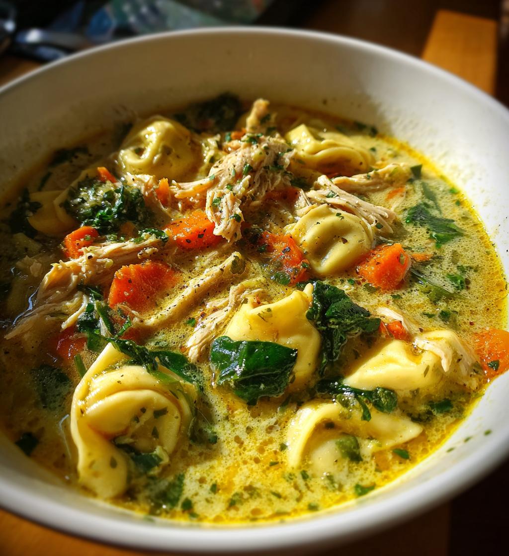 Chicken Pesto Tortellini Soup - detail 1