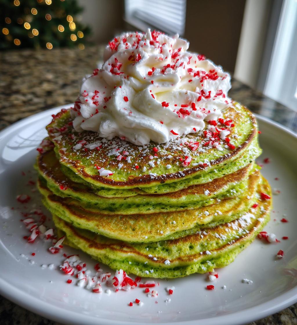 Copycat IHOP Grinch pancakes - detail 1