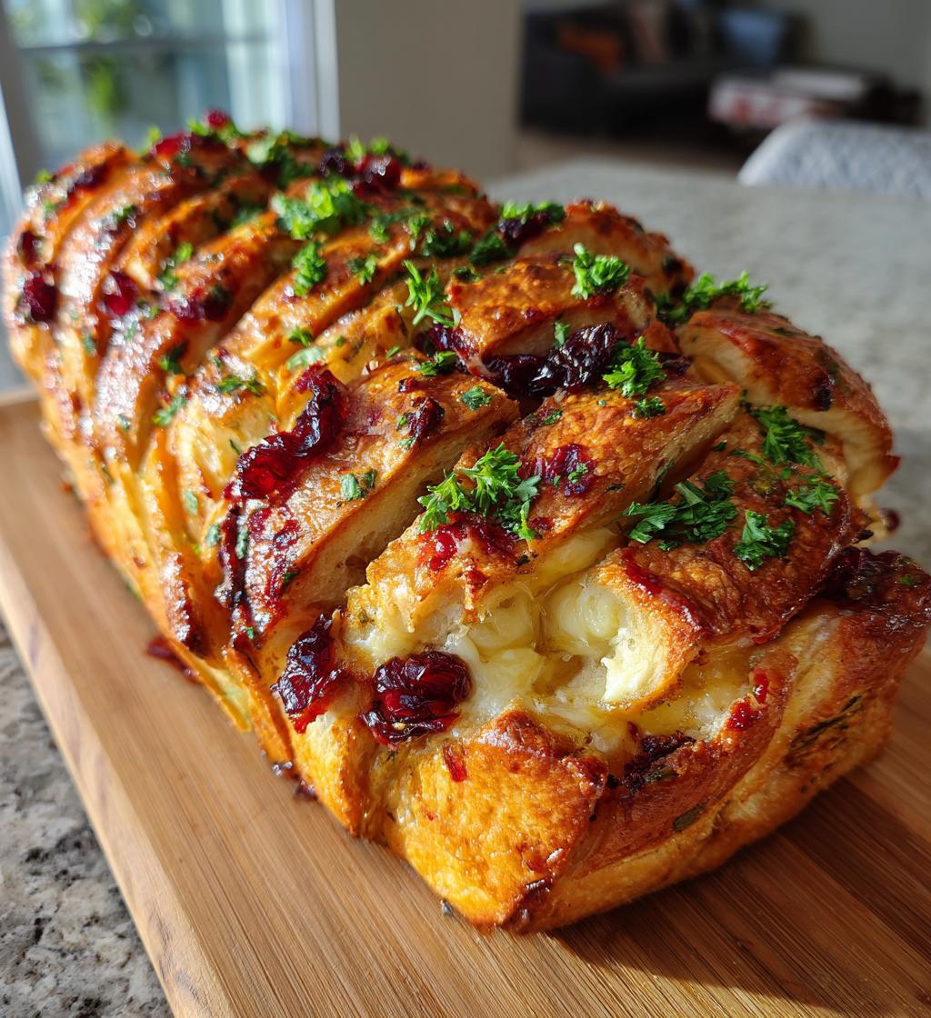Cranberry and Brie Holiday Pull-Apart Bread - detail 1