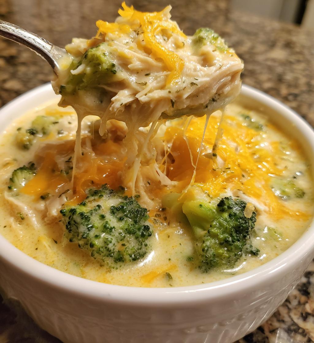 Crockpot Cheesy Chicken Broccoli Soup - detail 1