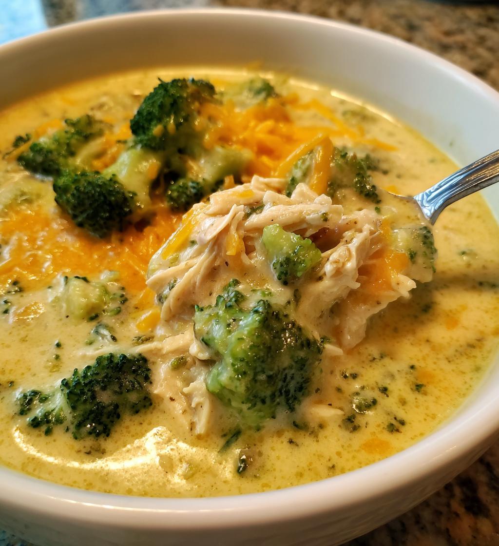 Crockpot Cheesy Chicken Broccoli Soup