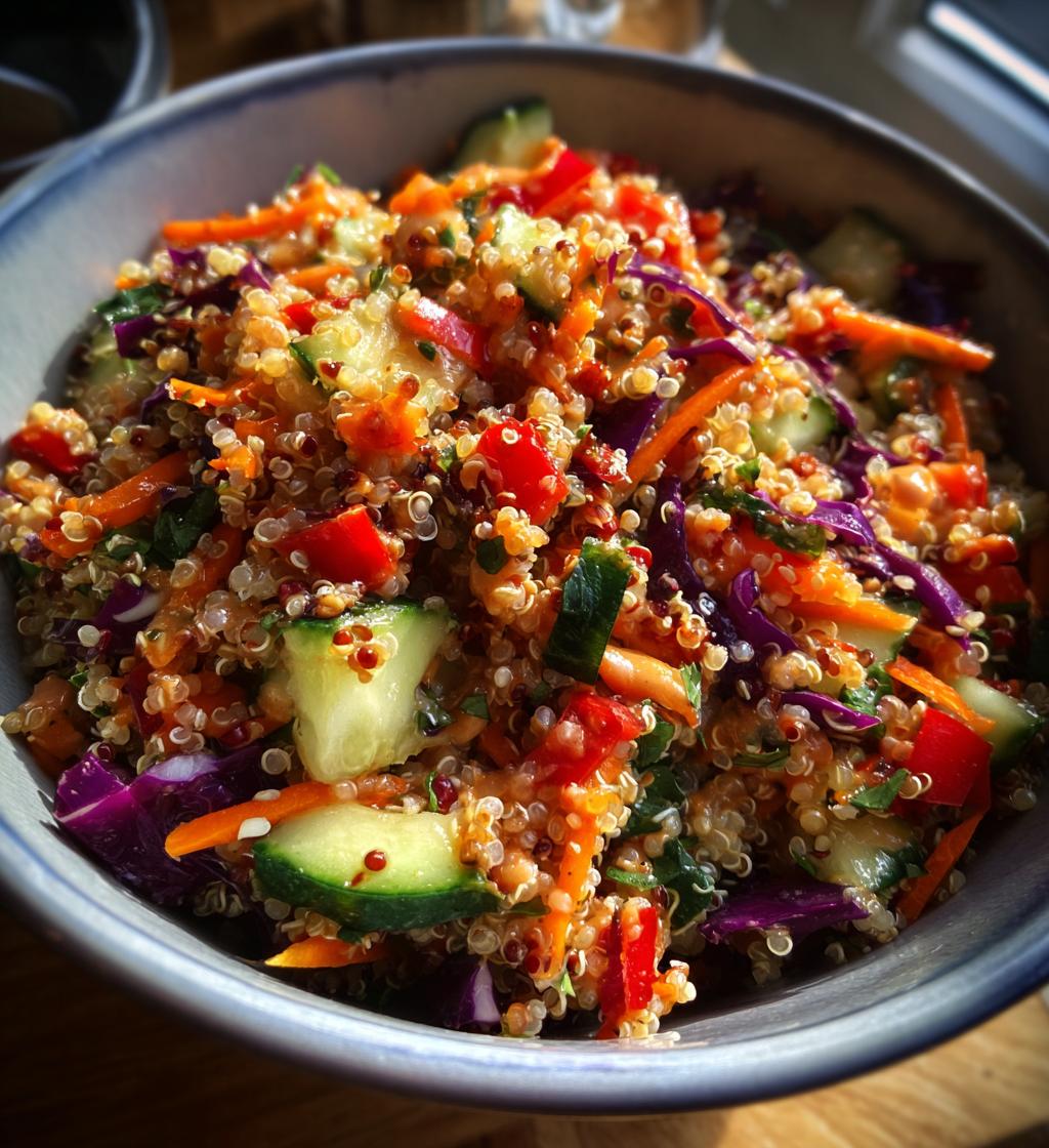 Crunchy Thai Quinoa Salad with Peanut Dressing