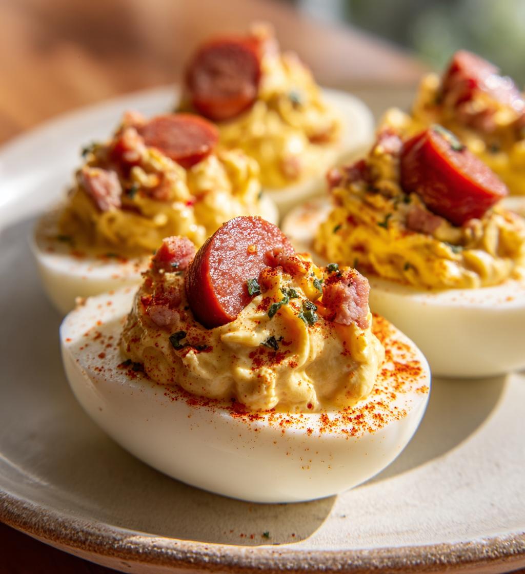 Deviled Eggs with Hot Dogs