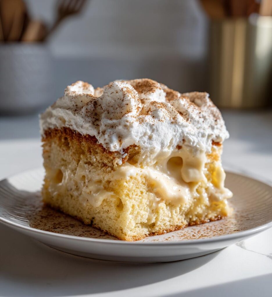 Easy Eggnog Poke Cake