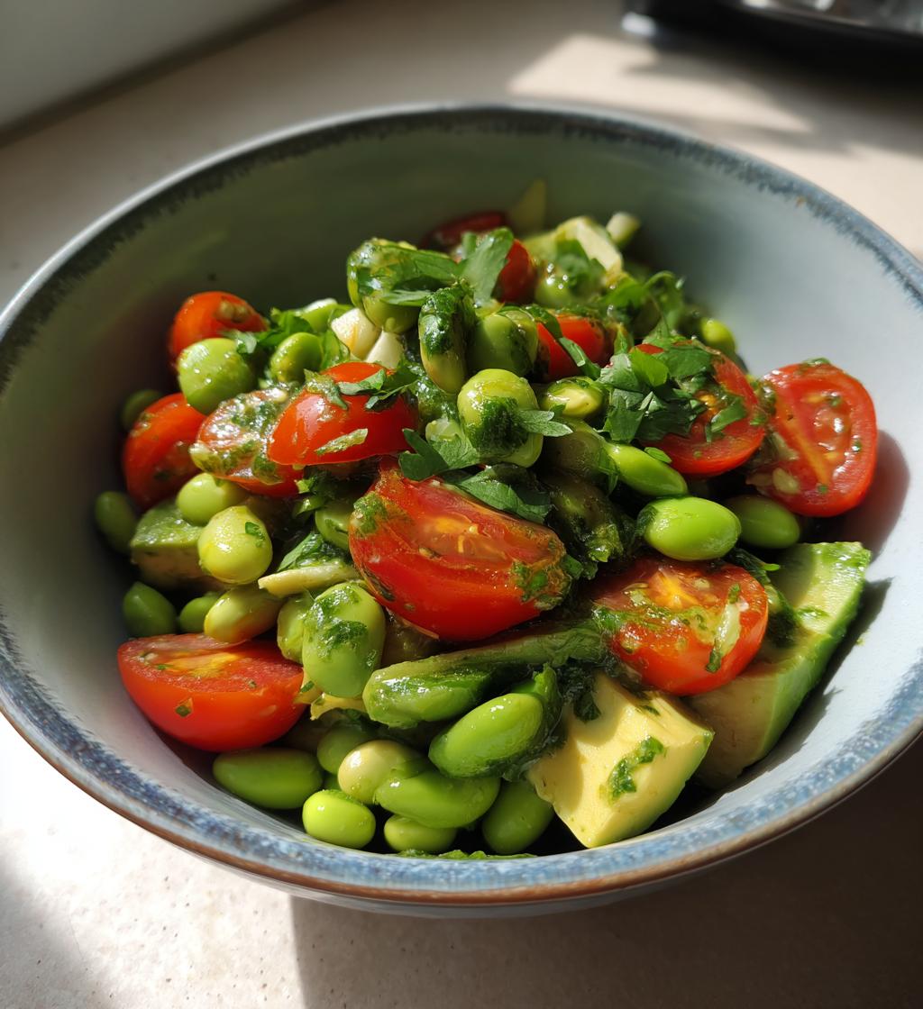 Edamame Salad with Cilantro Lime Dressing