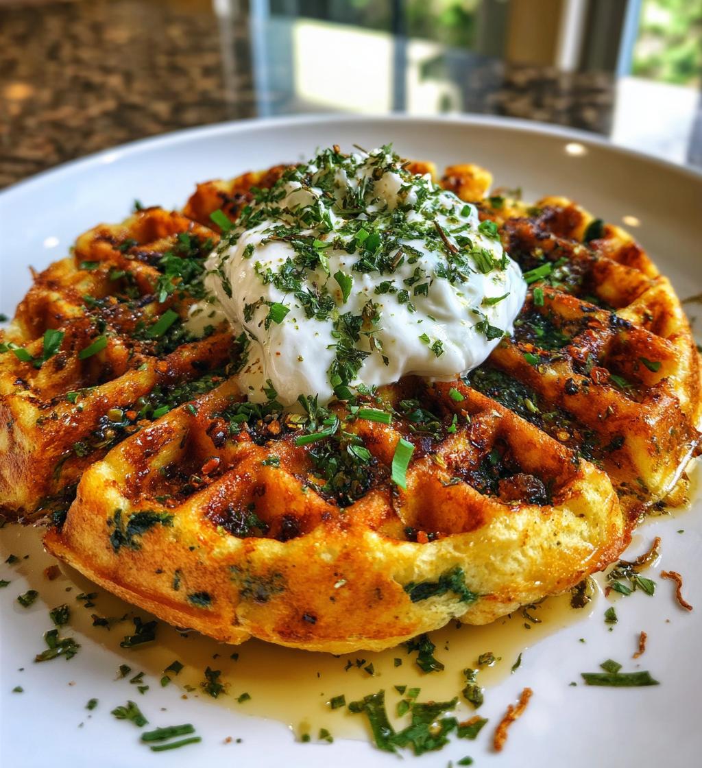 Fluffy Spinach Waffles - detail 1