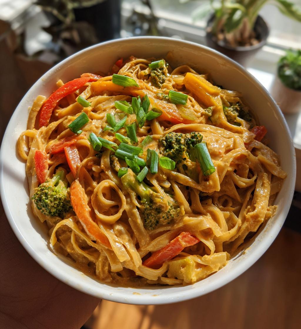 Gluten Free Red Curry Peanut Noodles