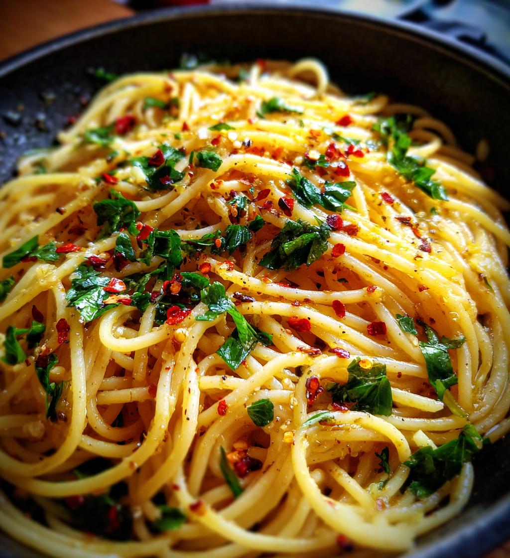 Italian Pasta with Garlic Olive Oil Sauce - detail 1