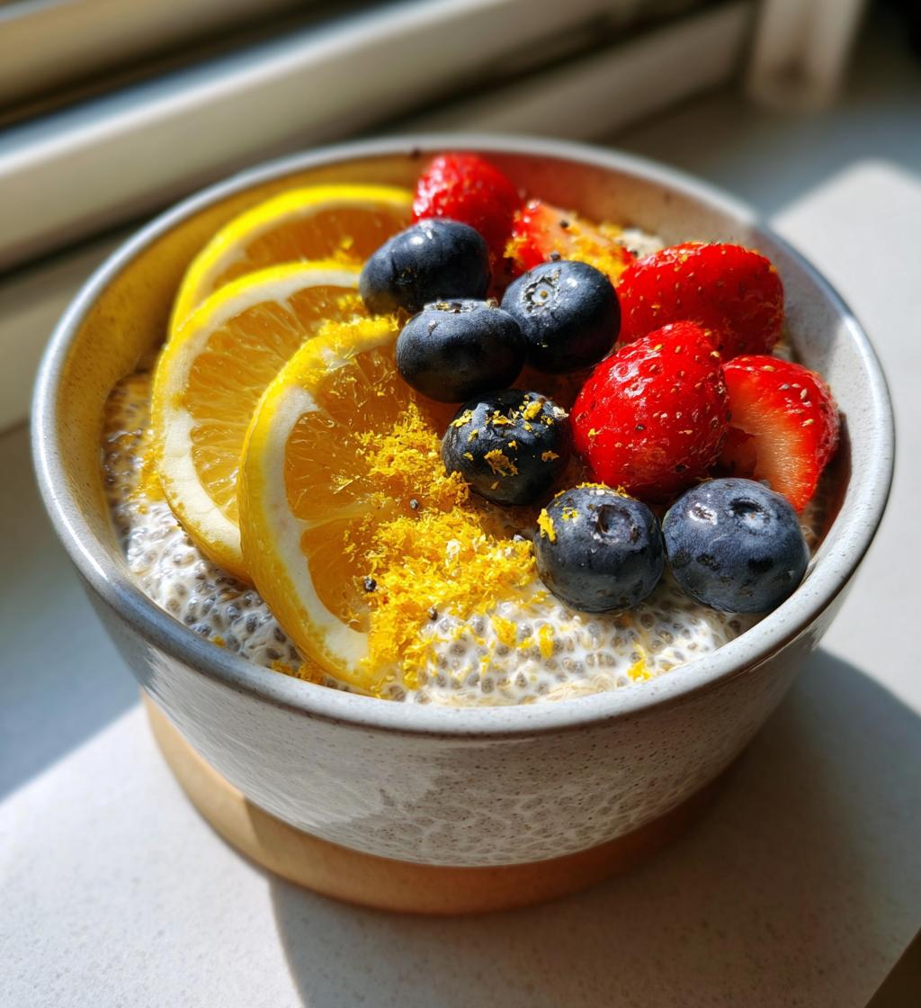 Lemon Cream Chia Pudding with Oat Milk