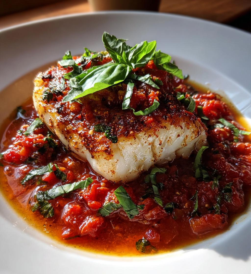 Mediterranean Cod in Tomato Basil Sauce