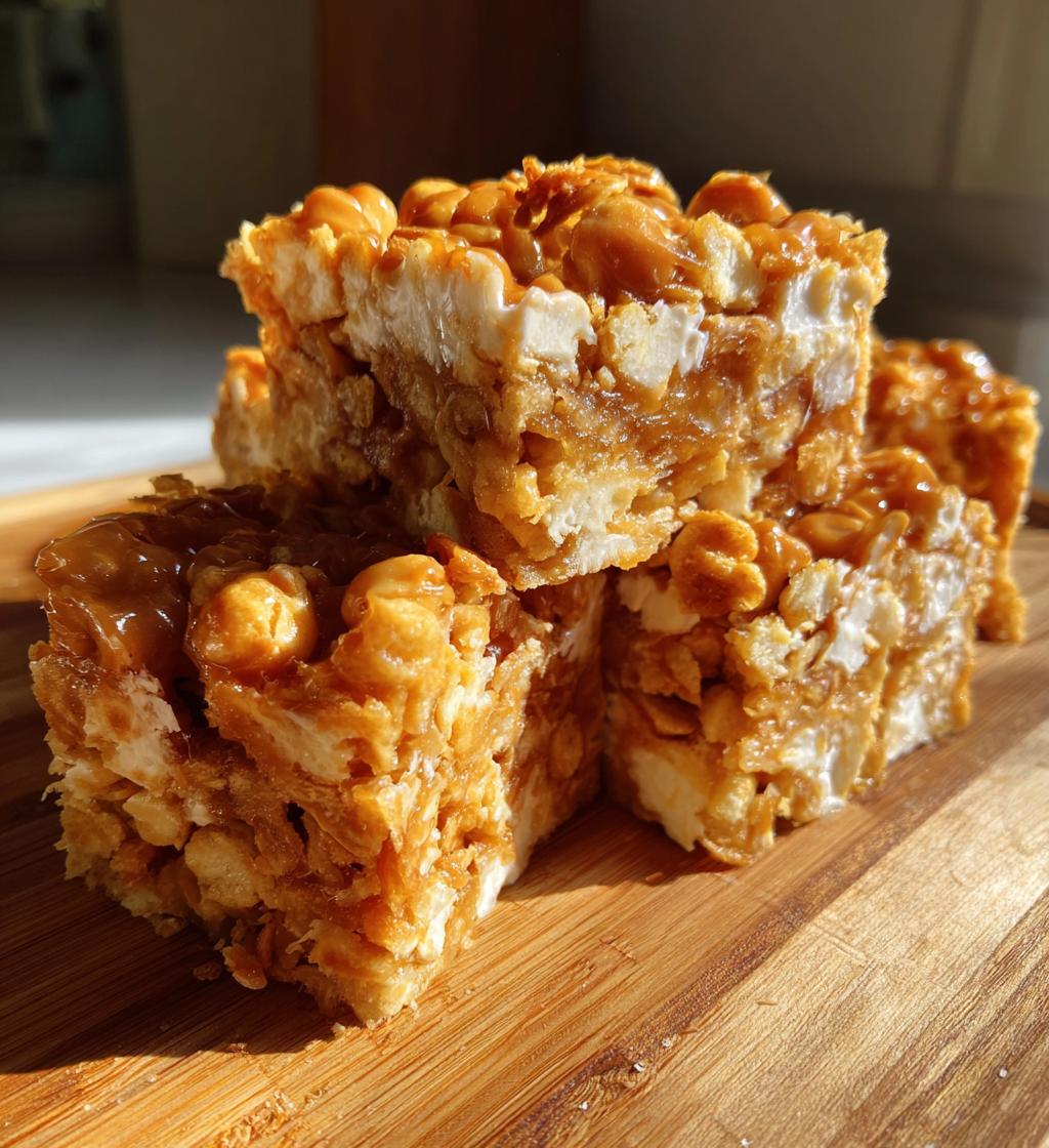 Peanut Butter Cornflake Marshmallow Bars