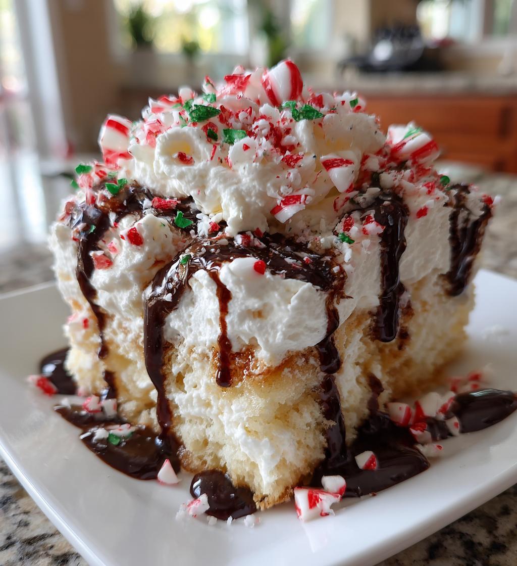 Peppermint Poke Cake - detail 1