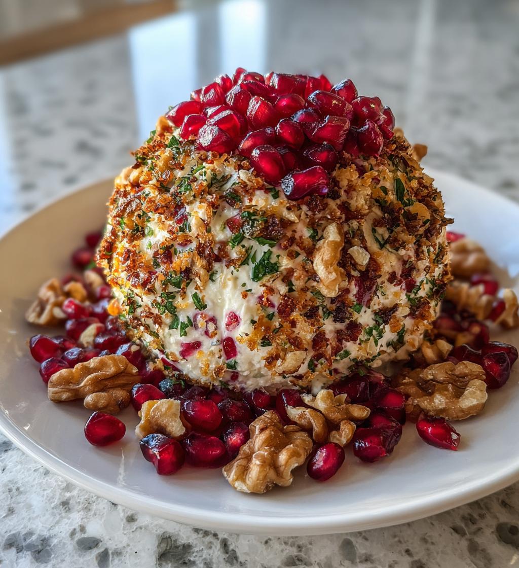 Pomegranate Christmas Cheese Ball - detail 1