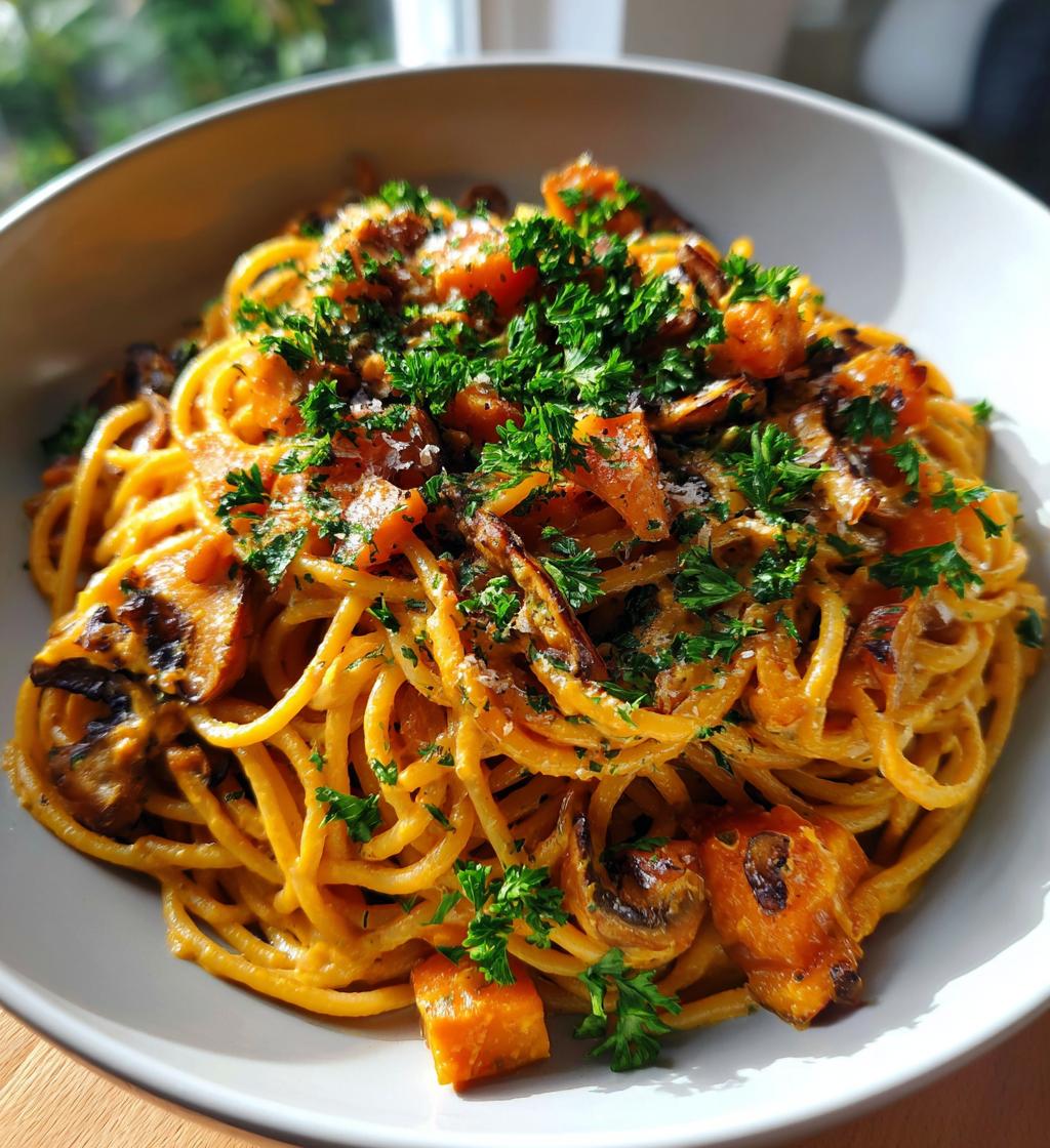 Pumpkin & Mushroom Spaghetti - detail 1
