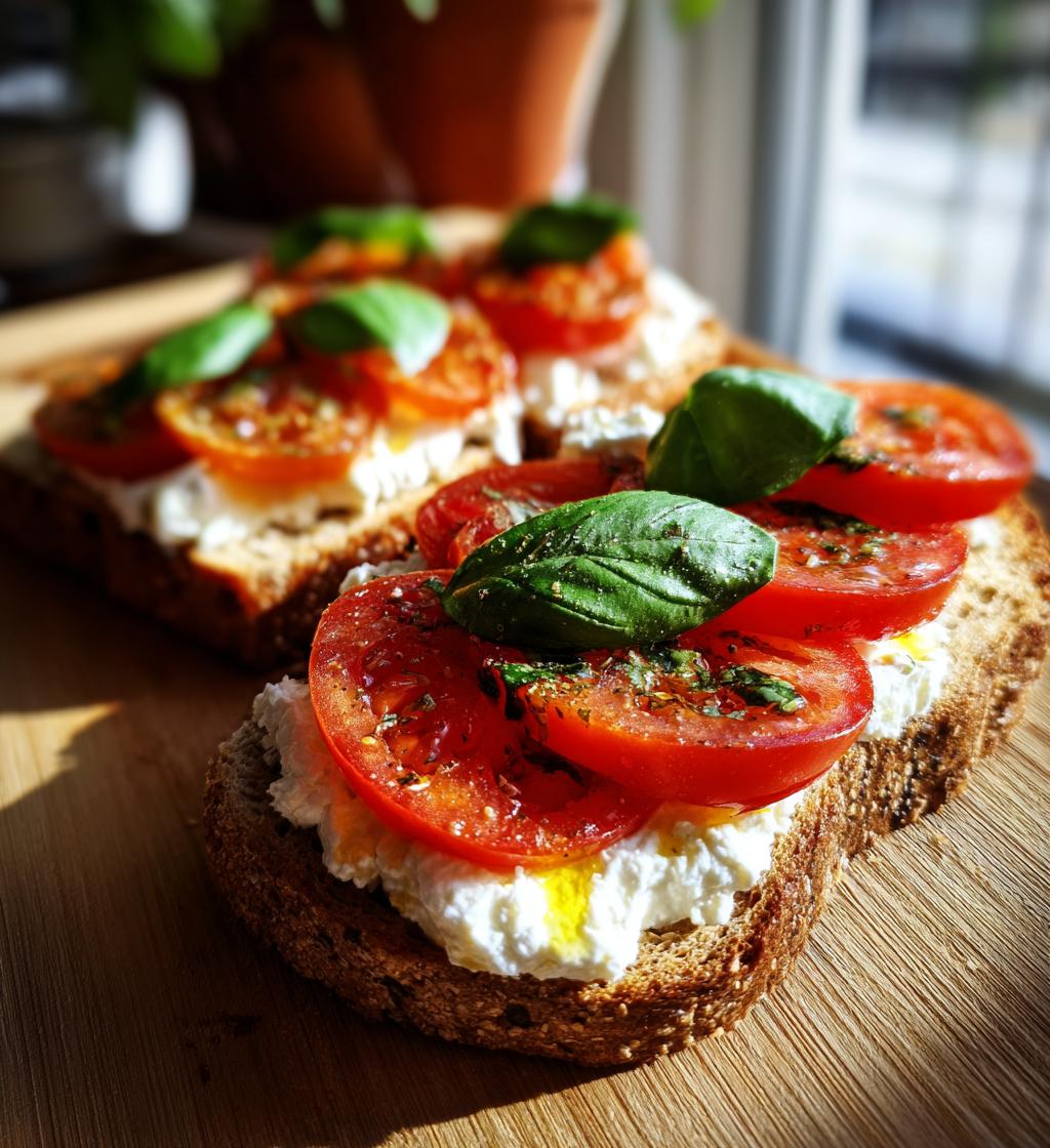 Quick and Healthy Tomato and Cottage Cheese Toast - detail 1