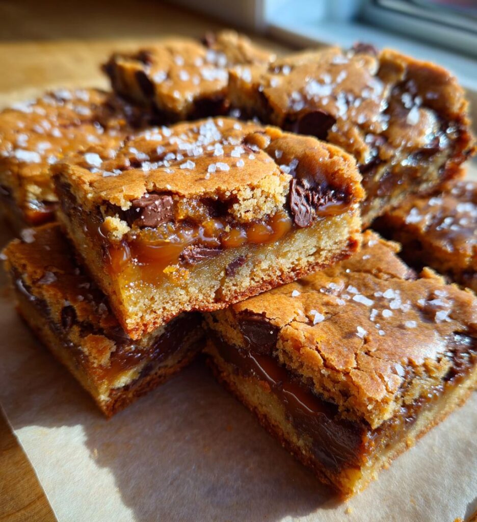 Salted Caramel Chocolate Sugar Cookie Bars