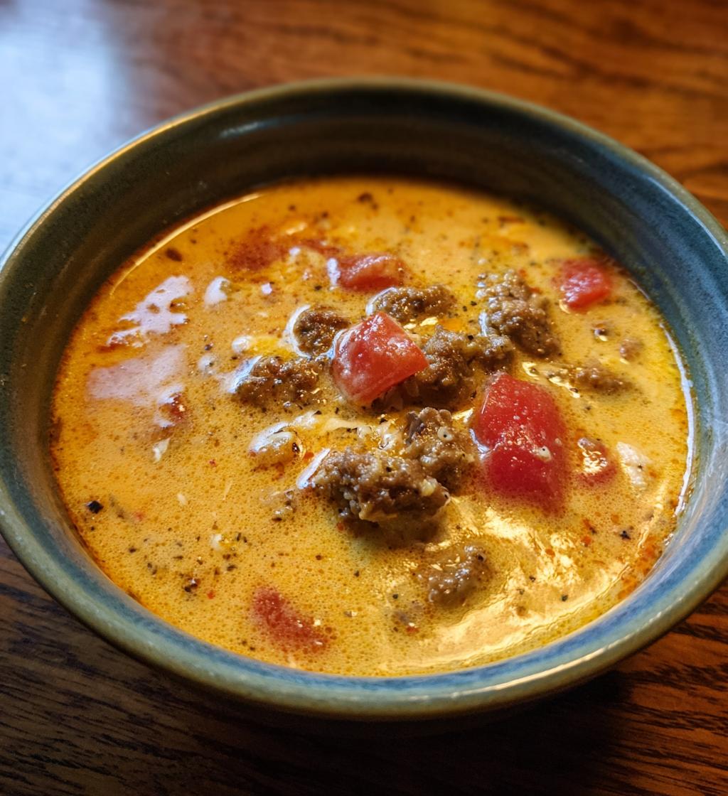 Sausage & Tomato Cream Cheese Soup - detail 1