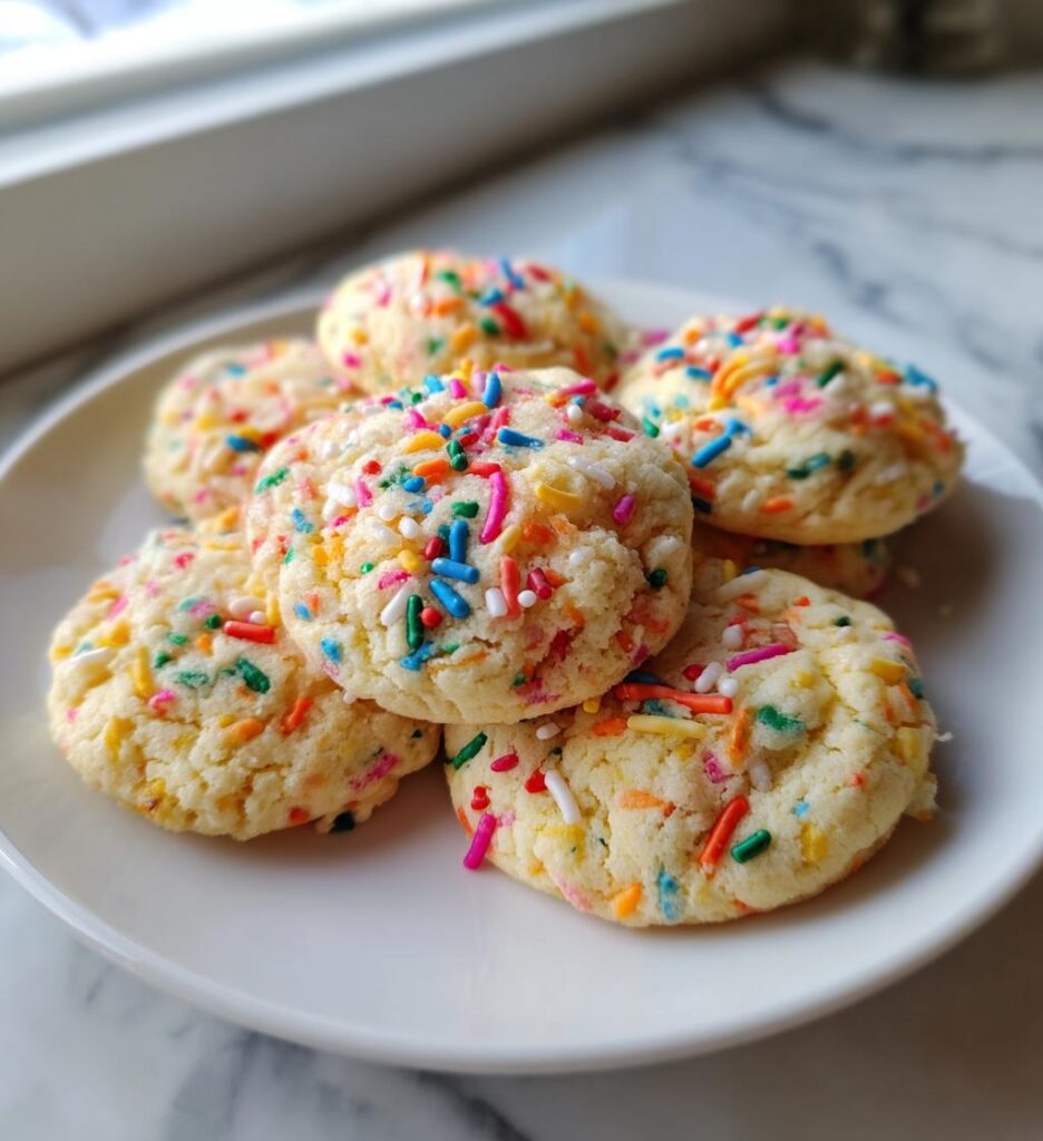 Soft Christmas Sprinkle Pudding Cookies