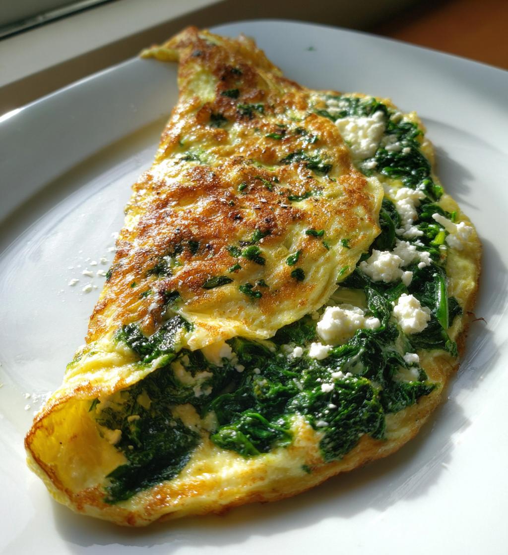 Spinach and Feta Omelet - detail 1