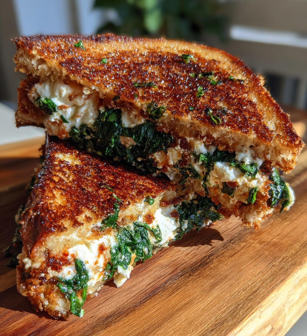 Sun-Dried Tomato, Spinach, and Ricotta Grilled Cheese - detail 1