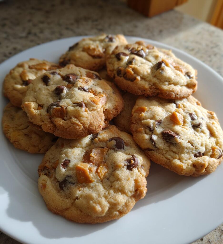 Sweet Chocolate Chip and Toffee Shortbread Cookies