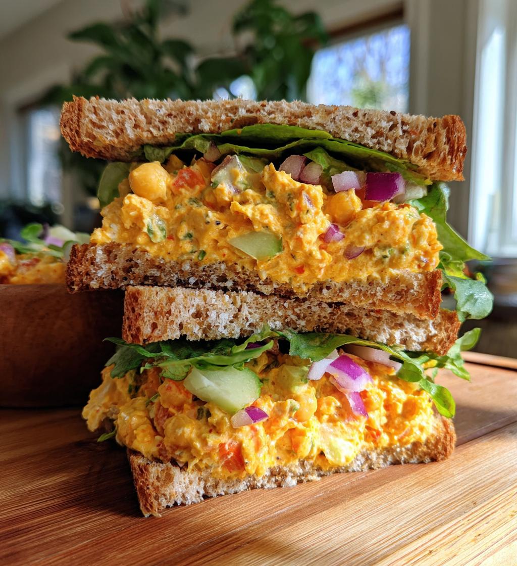Vegan Buffalo Chickpea Salad Sandwich - detail 1