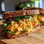 Vegan Buffalo Chickpea Salad Sandwich