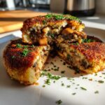 Vegan Mushroom-Stuffed Potato Cakes